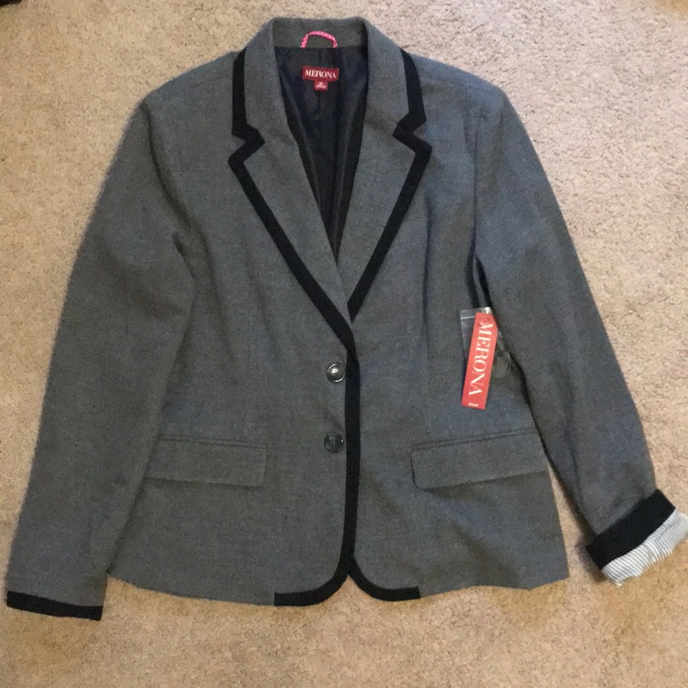 NWT Merona Heather Gray Blazer